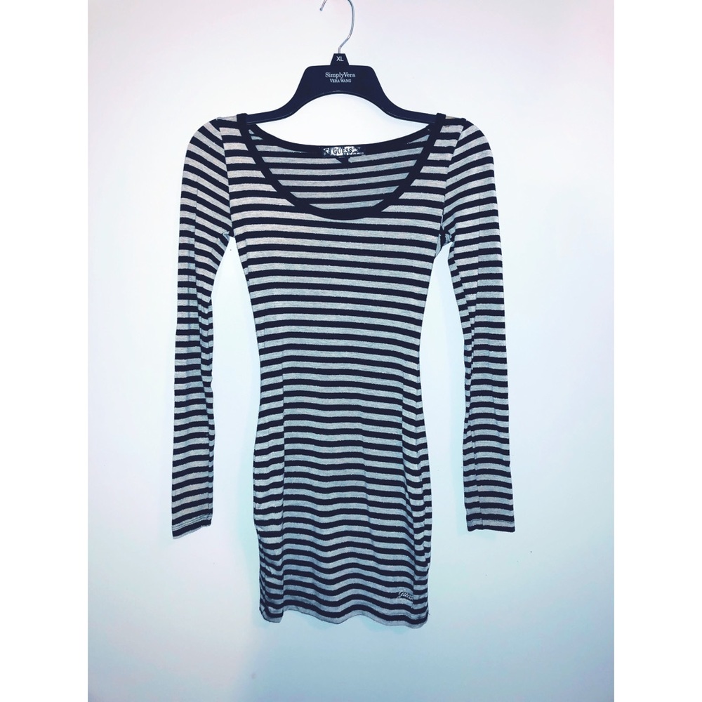 Striped Long-Sleeve Bodycon Dress